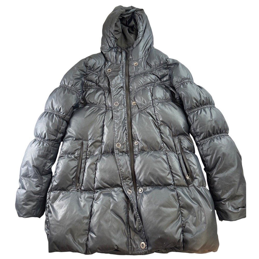 Prana Women's Black Puffer Coat Insulated Hooded Full Zip Winter Jacket M